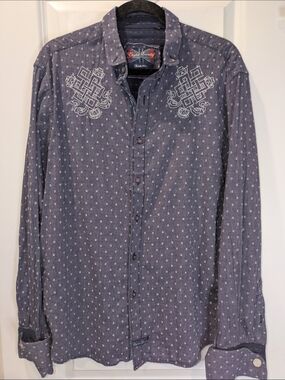 English Laundry Button Down Shirt Embroidered Graphic  Men’s (No Size Tag)